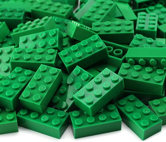 Feleph 320 Pieces 2x4 Green Bricks Building Classic Parts Creative Play Blocks Set Toy Accessories Combine with 3001 Major Brick Brands (Green)