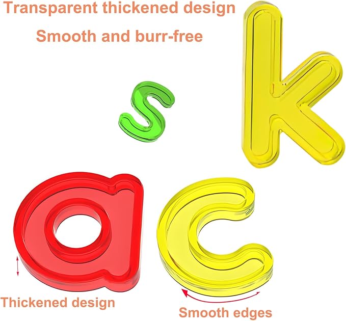Translucent Lowercase Letters, 78 Pcs, Light Table Toys and Manipulatives for Kids