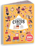 Cupkin Circus Show Activity Set for Kids, Side by Side Sticker Collection, Toddler Travel Essentials, 300+ Circus-Themed Stickers + 8 Play Scenes and Coloring Pages, Small Activity Pack