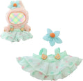 Clothes for Dolls Accessories (No Doll), Kawaii Skirt Outfit Set 2 Pieces for 15cm 17cm Doll Suit, Stylish Dress Up Flower Doll Clothing Set Replacement Green