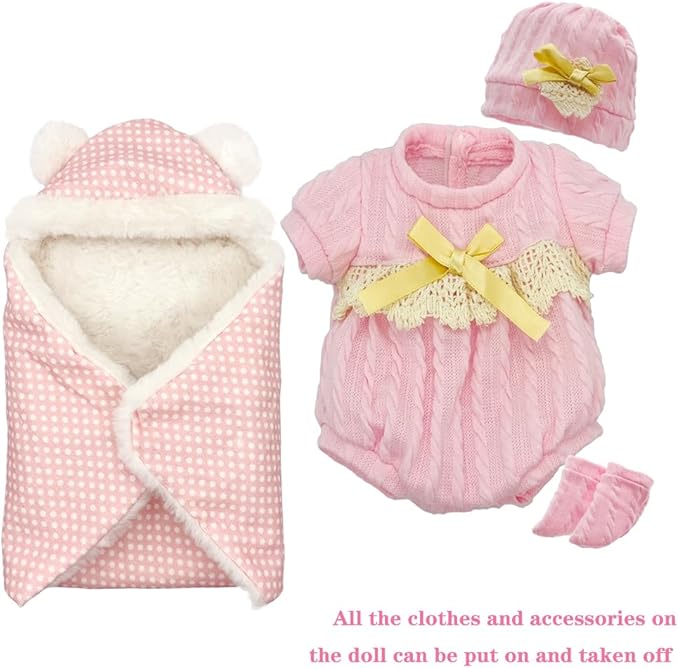 Baby Doll with Accessories Soft Blanket 12 Inch Baby Dolls for Toddlers 1-3-5 Years Old Girl Gifts Playset Toy