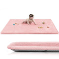 Baby Play Mat for Floor,1.3" Thick Elasti-Foam 50"×74" Playpen Mat for Tummy Time,Water Repellent Soft Coral Velvet for Toddler,Infant,Kids,Non-Slip Backing Safe for Crawling(Pink)