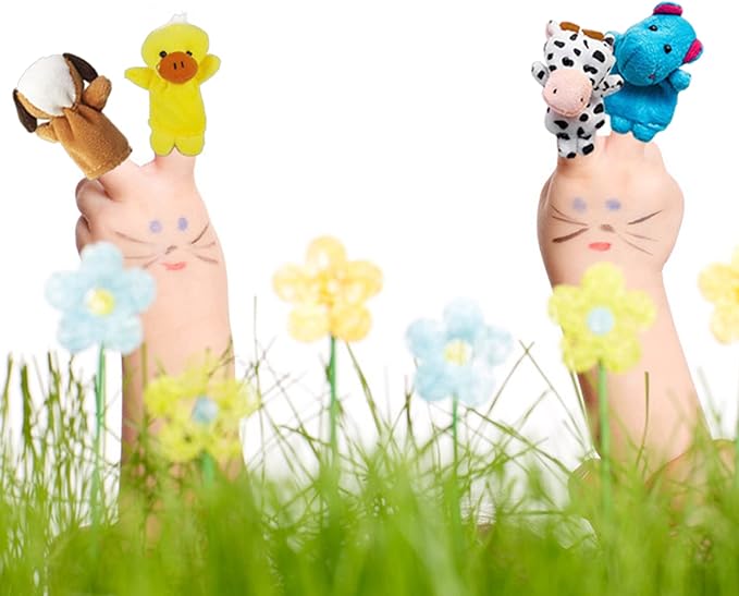 10Pcs Story Time Finger Puppets - Different Cartoon Sea Animal Finger Puppets for Toddlers Easter Basket Stuffers