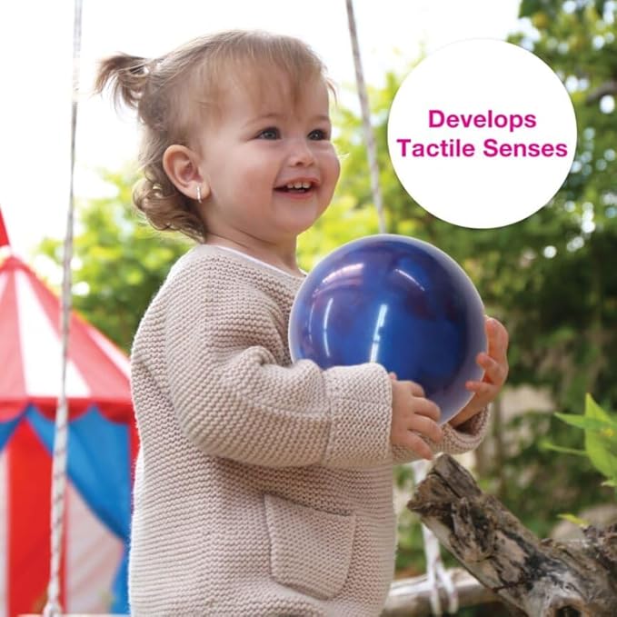 Edushape Incrediball Change-A-Color Sensory Ball for Baby - 7" Deflated with Pump - Color Changing Ball Helps Enhance Gross Motor Skills for Kids