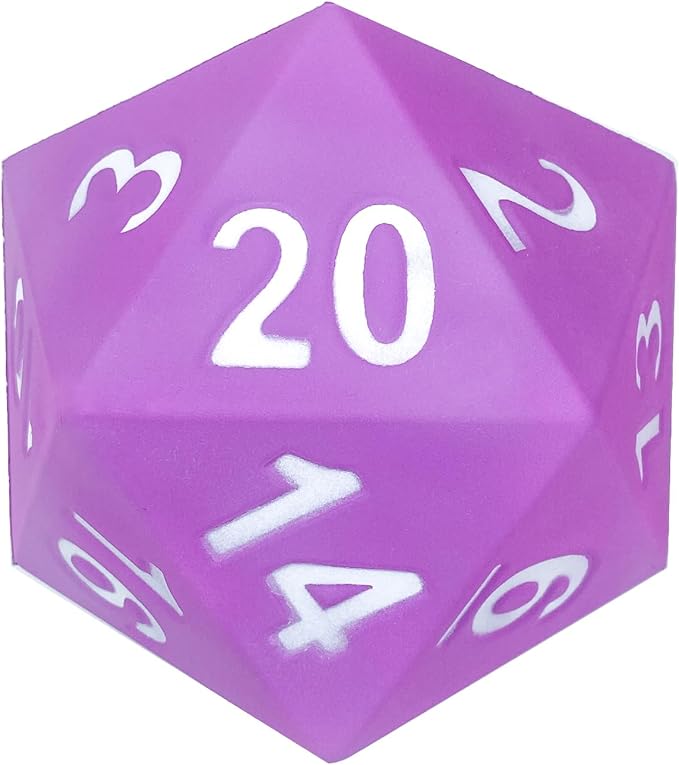 KESS Giant D20 Foam Dice: Oversized 20-Sided Dice for RPG and Collectors - 6 Vibrant Colors, Perfect for Outdoor Fun in Backyard, Pool, Beach. Ages 6+ (Purple)