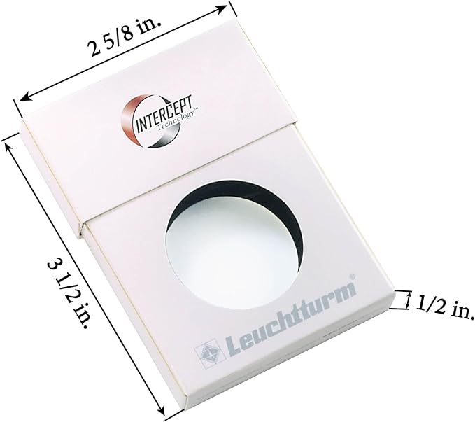 LIGHTHOUSE - Pack of 5 Single Slab Storage Boxes - Compatable with PCGS, NGC, ANACS with INTERCEPT TECHNOLOGY Corrosion Protection (2 5/8" x 1/2" x 3 1/2")