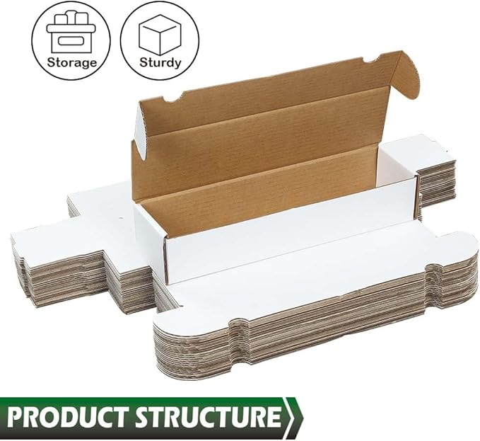 GRAND ORANGE 25 LOT 800 Count Storage Boxes Sports Cards Trading White Shipping Corrugated Paper box