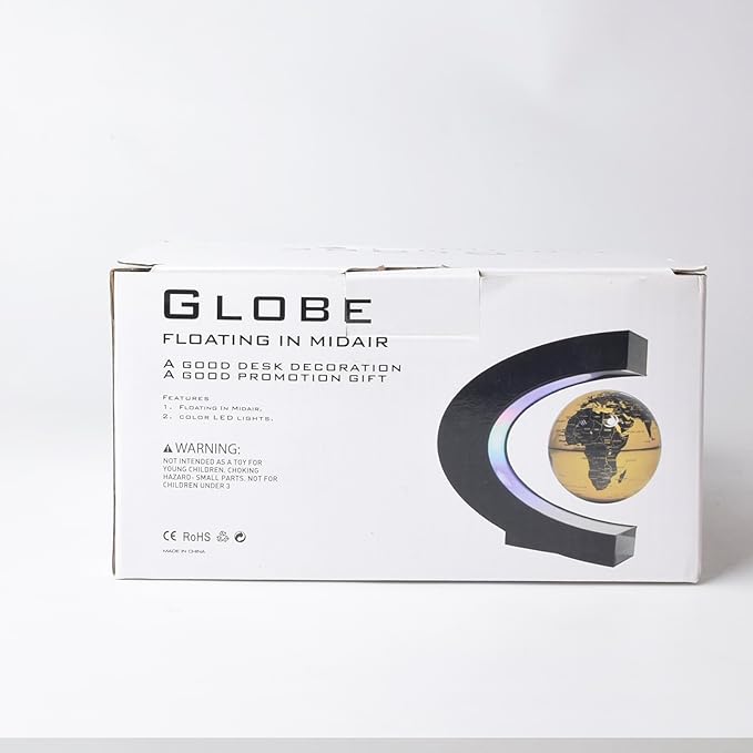 Magnetic Levitation Floating Globe with LED Light Anti Gravity Levitating World Map Office Home Bedroom Desk Gadget Decor Unique Birthday Gift for Men Kids Husband Boss