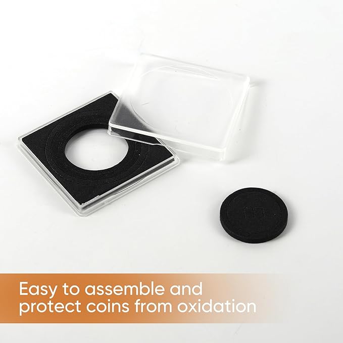 20 Pcs 20-40mm Acrylic Coin Collection Cases with Sponges, Adjustable Coin Holders, Silver Dollar Protection Cases for Collectors, Coin Collection Supplies(20/25/30/35/40mm)