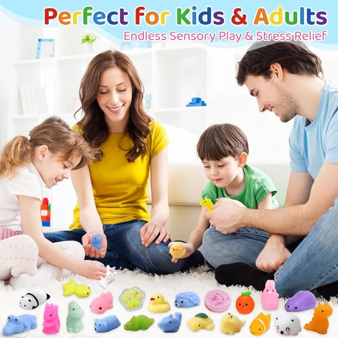 40 Pack Mini Kawaii Animal Squishy Toys, Party Favors for Kids Adults Fidget Toys Stress Relief Treasure Box for Classroom Prizes Bingo Goodie Bags Fillers Birthday Gifts Christmas Stockings
