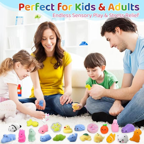 150PCS Party Favors for Kid Girls 4-8 8-12 Kawaii Mochi Squishies Anxiety Reduction Fufu Squishy Slow Rising Bulk for Classroom Prizes Set Game Prizes Goodie Bags Halloween Buckets Easter Eggs