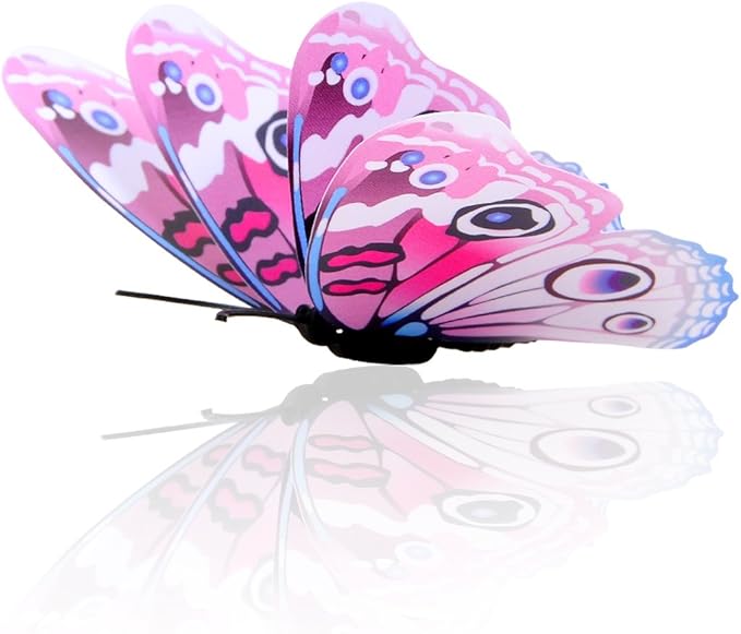 Mixed of 12PCS 3D Pink Butterfly Wall Stickers Decor Art Decorations¡­ (White)