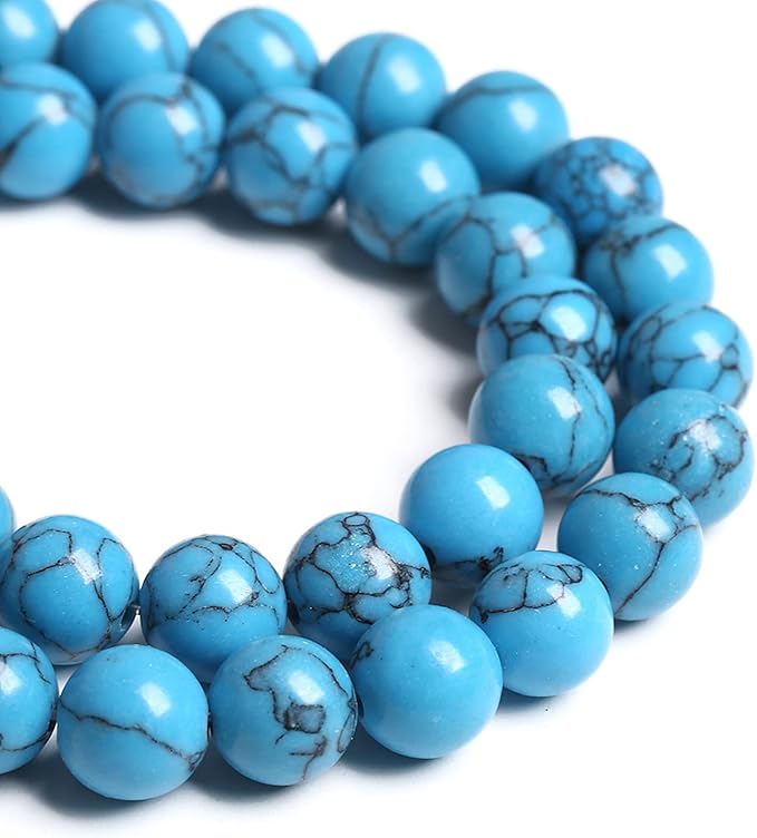 6MM 60PCS Blue Turquoise Spacer Loose Beads for Jewelry Making DIY Bracelet Necklace
