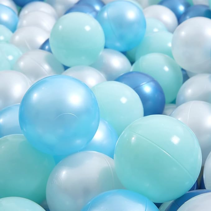 Ball Pit Balls Pack of 100 200 500 - Star and Round Set BPA Free Phthalate Free Non-Toxic Crush Proof Play Balls Soft Plastic Balls for Toddlers Baby Kids Birthday Pool Tent Party