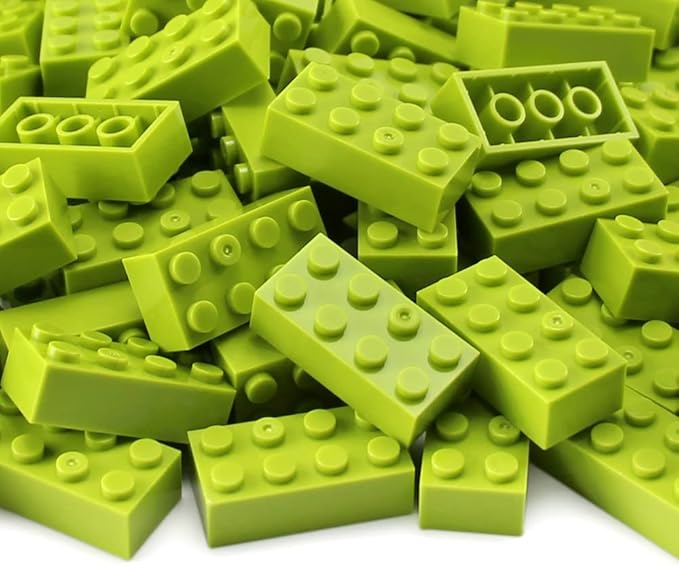 Feleph 2x4 Bricks Lime 320 Pieces Yellowish Green Parts Classic Building kit Creative Play Set Blocks Toy Accessories Basic Compatible with 3001 Major Brands (Yellowish Green)