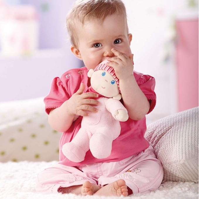 HABA Doll Snug Up Luisa 8" My First Baby Doll, Machine Washable & Safe for Birth & Up, Newborn Toys