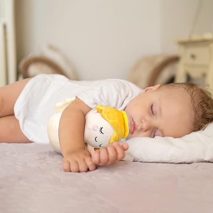 Angel Soft Toy for Kids, Cuddly Angel with White Wings and Holding A Heart, Guardian Angel Plush Doll Toy Boy/Girl Baptism Gifts, Suitable for All Ages (Heart)