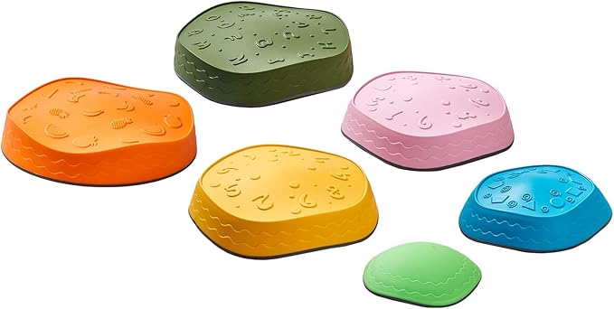 VEVOR Balance Stepping Stones for Kids, 6 PCS, Up to 220 lbs, Non-Slip Toddlers Sensory Stepping Stones, Obstacle Course Coordination Game Toys Indoor or Outdoor Play for Children Aged 3 4 5 6 7 8+