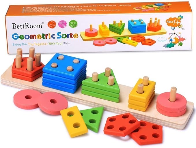 Toddler Toys for 1 2 3 4 5 6 Year Old Boys Girls Birthday Gifts,Montessori Wooden Educational Toys for Kids Learning Puzzles Shape Sorter Toy
