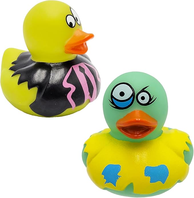 The Dreidel Company Halloween Zombie Rubber Duck Toy Duckies for Kids, Bath, Birthday Baby Showers Summer Beach and Pool Activity, 2" (12-Pack)