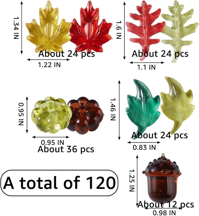 Acrylic Holiday Gems 120 Pcs Crystals - Thanksgiving Party Decoration Favor Vase Filler
