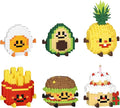 Mini Food Building Sets for Adults, Party Favors for Kids 8-12, Egg, Fruit & Cake Collectible Model Kits, Goodie Bag Stuffers, Classroom Small Prize Toys Gifts for Kids Girls Boys Age 8+ (6 Pack)