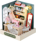 TuKIIE DIY Miniature Dollhouse Kit with Furniture, 1:24 Scale Creative Room Mini Wooden Doll House Plus Dust Proof for Kids Teens Adults(Beatific Atelier)
