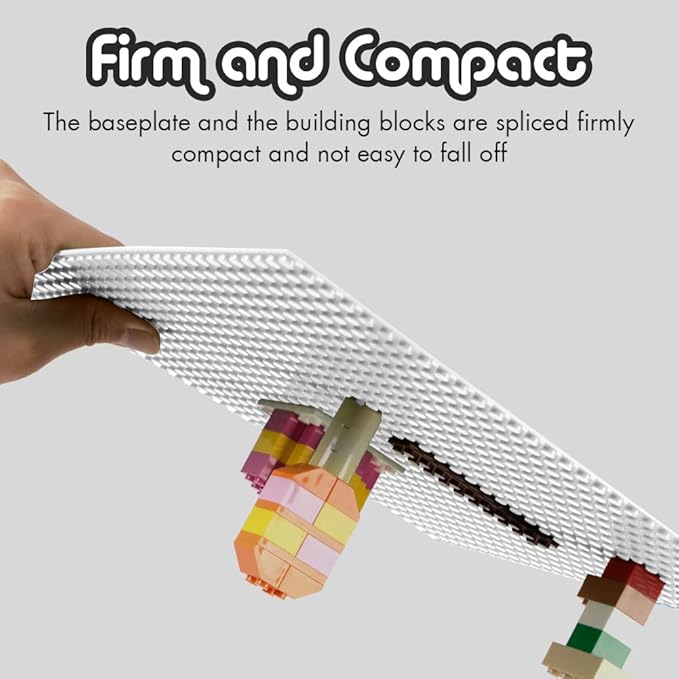 Lekebaby Classic Baseplates Building Base for Building Bricks 100% Compatible with Major Brands-Baseplate 10" x 10", Pack of 6 (White)
