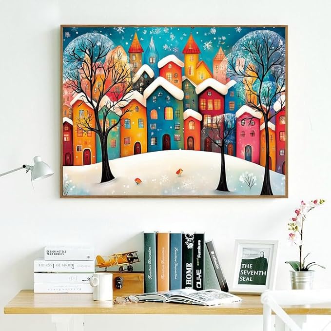 500 Piece Puzzles for Adults Snow Fairy Tale Town 20.5 x 15 Inch 500 Piece Jigsaw Puzzles for Kids Adults Puzzles 500 Pieces for Adults Holiday Educational Challenge Toy