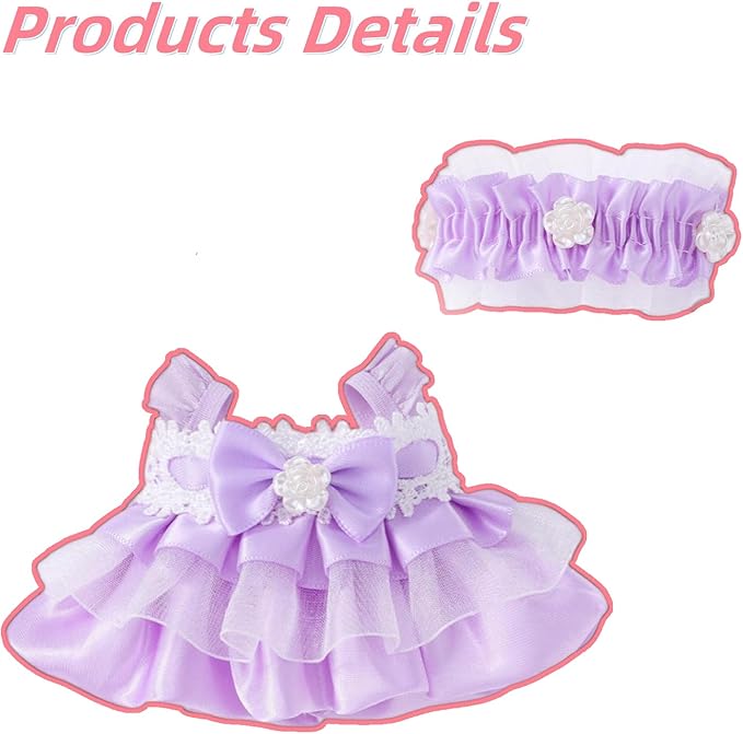 Doll Clothes for 17cm Figures,Pastel Rabbit Motif Top Paired with Yellow Lace-Brimmed Hat