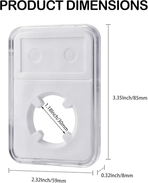 10 Packs 30mm Coin Slab Display Holder, Storage Case for JFK Half Dollar, Clear Acrylic Cases for Coin Organize and Collection, Four-Point Fixation Coin Slab Capsules Protector