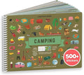 CUPKIN Sticker Book for Kids 2-4, 500+ Kids Stickers, Camping Stickers 12 Coloring Pages 12 Side by Side Scenes, Fun Toddler Travel Activity Coloring and Sticker Books for Ages 4-8 + 8-10