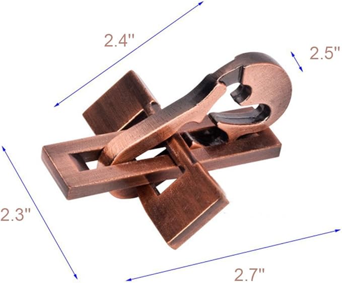 3D Unlock Interlocking Puzzle, Metal Hole Lock, Adult Educational Toy, IQ Puzzle, 3 Combinations, 3 Pack