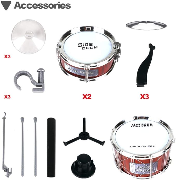 Small Plastic Drum Set Toy for Kids Age 3 - 6 Years Old Toy Musical Instruments Playing Rhythm Beat Toy Great Gift for Boys Girls