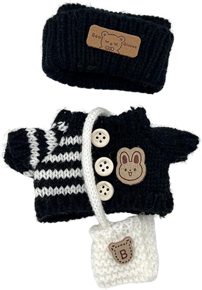 2025 New Clothes for Doll, Handcrafted Crochet 3-Piece for Dolls, Outfit Set for 15/17cm Doll Clothes, Exquisite Accessories for Doll, Outfit Clothes for Doll Dress up Unique Style