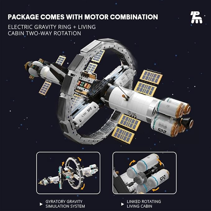MISINI M6409 International Space Station Building Blocks Kit, 2221 PCS Creative Space Model Building Set, STEM Education Gift for Adults and Space Fans