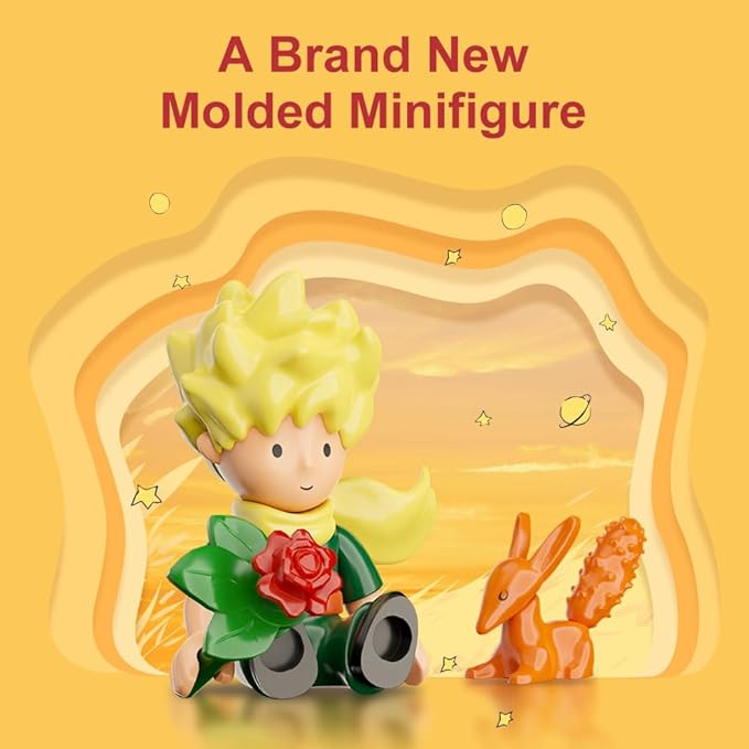 PANTASY Le Petit Prince Building Block Set Adults & Kids Collectible Brick Model,Rose,Train,Moon & Airplane Figures,Le Petit Prince Creative DIY Building Toys Gift for Fans of Stories