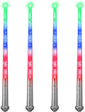 Sumind 4 Pieces Light up Wand Magic Light and Sound Toy Wizard Wands, Illuminating Witch Wand, Costume Accessory for Halloween Cosplay Birthday Party Favors(Clear Silver)