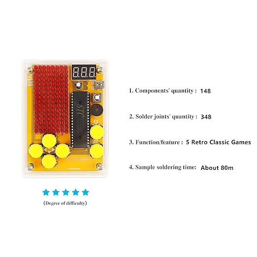 Soldering Practice Kit DIY 5 Retro Classic Games Plug-in Circuit Kit Learn Soldering Kit for Beginners