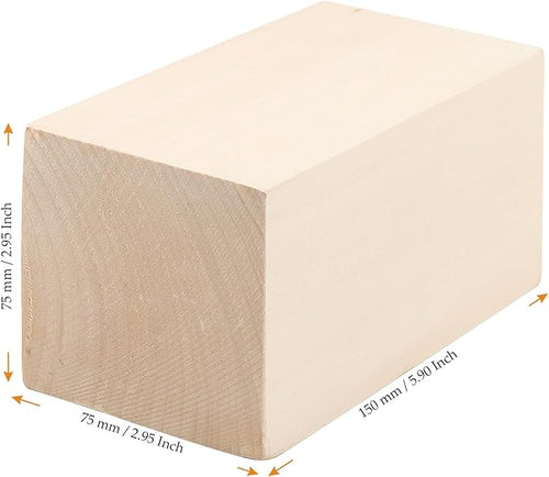 4 PCS 6 x 3 x 3 Inch Basswood Carving Blocks, Whittling Wood Blocks, Unfinished Basswood Carving Blocks for Beginners, DIY Crafting, Sculpture Artist