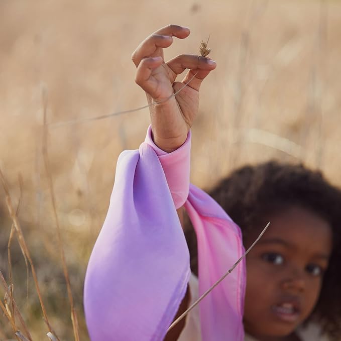 Sarah's Silks - Set of 2 Mini Playsilks, 100% Silk 21" Square Scarf for Dance, Movement and Pretend Play - Blossom and Sea