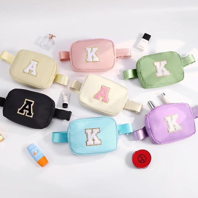 YOOLIFE Friendship Birthday Gifts - Pink Initial Crossbody Bag Belt Bag