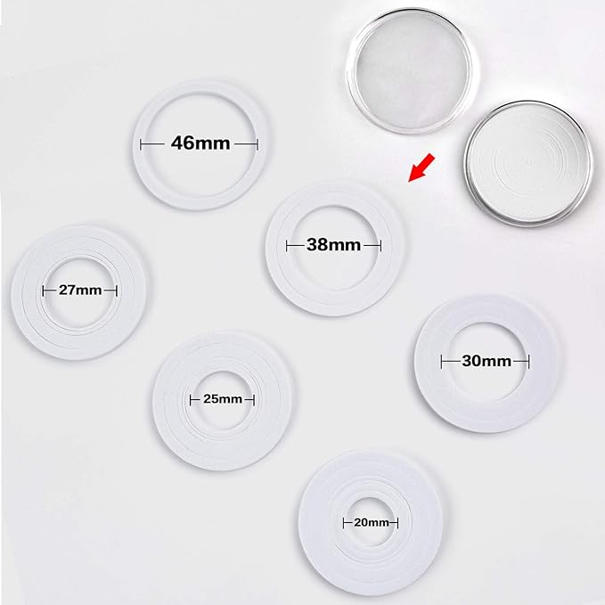 PAIYULE 96 Pieces 46mm Coin Capsules, with Foam Gasket and Plastic Storage Organizer Box, 6 Sizes (20/25/27/30/38/46mm) Coins Collector Case Holder for Coin Collection Supplies (White)