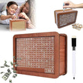 Wooden Coin Bank Money Saving Box, Cash Vault Wooden Savings Box, Wooden Digital Piggy Bank with Counting Target, Money Vault Savings for Boys and Girls (2000 Savings Challenge Box)