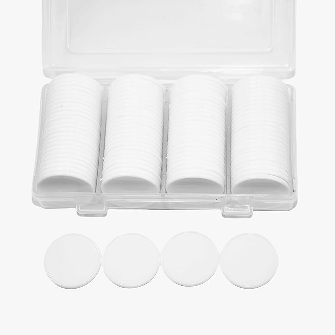 SmartDealsPro Set of 100 1 Inch Opaque Plastic Learning Counters Mini Poker Chips Game Tokens with Storage Box (White)