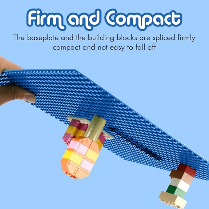 Lekebaby Classic Baseplates Building Base for Building Bricks 100% Compatible with Major Brands-Baseplate 10" x 10", Pack of 6 (Blue)
