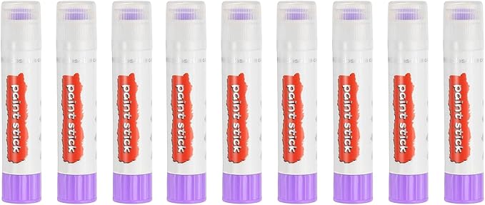 PATIKIL Tempera Paint Sticks, 9 Pcs Solid Tempera Paints Sticks Washable Bulk Markers Pen Quick Drying for Artists Beginners Art Supplies, Light Purple