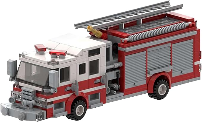 Firetruck Building Blocks Set, Small Firemech Model Kit, Fire Engine Toy Set, 422 Pcs Bedroom Decorations, Gift for Adults Christmas and Birthday.