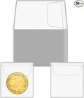 50 Pcs Plastic Coin Sleeves, 2.1 x 2.1 Inch Individual Coin Protector for Collectors