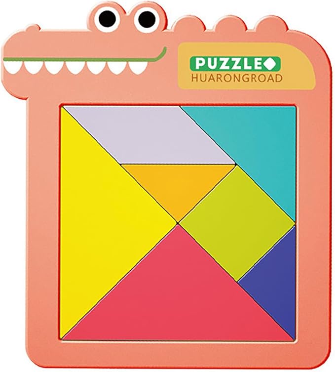 Dementia Activities for Seniors, Tangram Puzzle Travel Game Gifts for Dementia Patients (Tangram, Red) 99-1